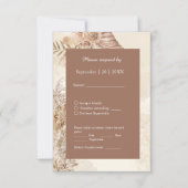 Elegante taupe Neutral Pampas Grass Wedding RSVP Kaartje (Voorkant)