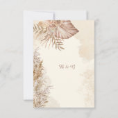 Elegante taupe Neutral Pampas Grass Wedding RSVP Kaartje (Achterkant)