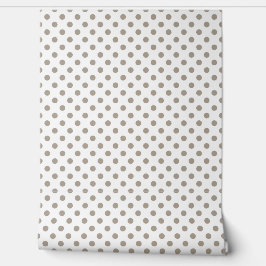 Elegante taupe polka stippen behang