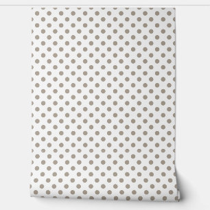 Elegante taupe polka stippen behang