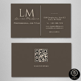 Elegante Taupe QR-code Visitekaartje