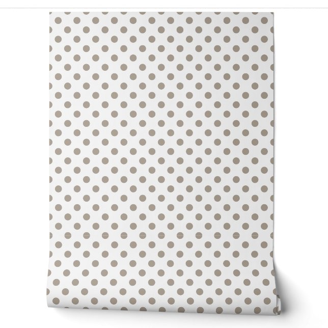 Elegante taupe stippen behang (Afrollen)