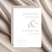 Elegante Taupe Typografie bruiloft Save The Date