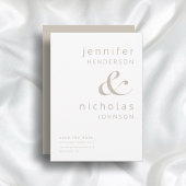 Elegante Taupe Typografie bruiloft Save The Date