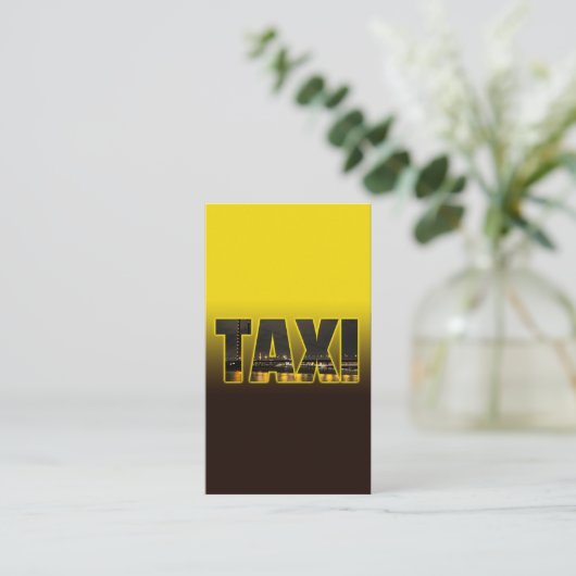 Elegante TAXI skyline voor taxichauffeur taxichauf Visitekaartje (Staand voorkant)