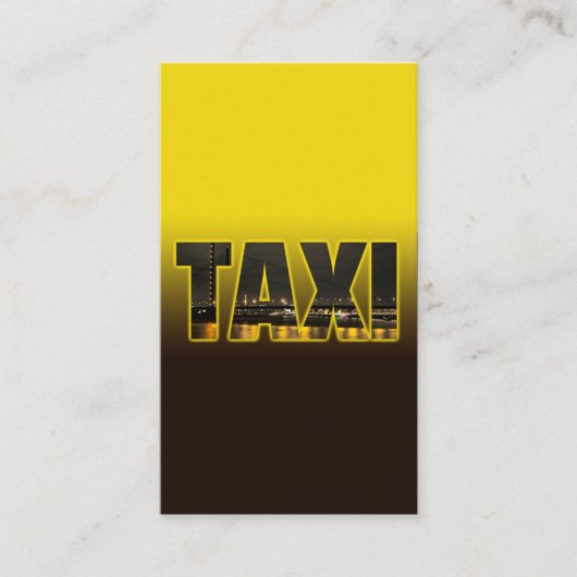 Elegante TAXI skyline voor taxichauffeur taxichauf Visitekaartje (Voorkant)