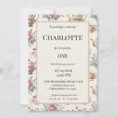 Elegante Tea Party verjaardagsuitnodiging voor mei Kaart (Voorkant)