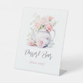 Elegante Tea Party Vrijgezellenfeest Dessert Bar Reclamebord Met Voetstuk (Voorkant)