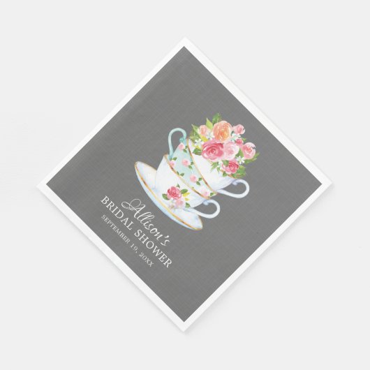 Elegante Tea Vrijgezellenfeest Papieren servetten (Hoek)