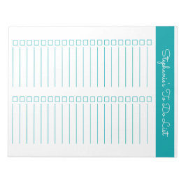 Elegante Teal 8.5x11 Twee Kolommen Checklist Notitieblok