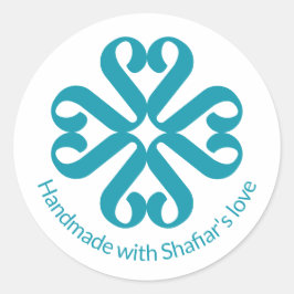 Elegante Teal Abstracte Bloemige Monogram Ronde Sticker