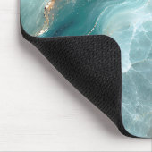 Elegante Teal Agate Marmer met Gouden Aders Muismat (Hoek)