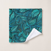 Elegante teal bewerkt leer bad handdoek (Wasdoekje)