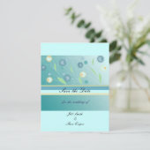 Elegante Teal Bloemige Bewaar de Datum Save The Date (Staand voorkant)
