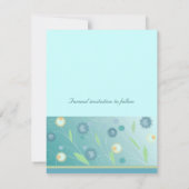 Elegante Teal Bloemige Bewaar de Datum Save The Date (Achterkant)
