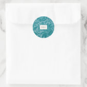 Elegante Teal Bloemige Monogram Envelopezegels Ronde Sticker (Tas)