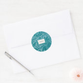 Elegante Teal Bloemige Monogram Envelopezegels Ronde Sticker (Envelop)