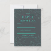 Elegante Teal Botanica RSVP Kaartje (Voorkant)