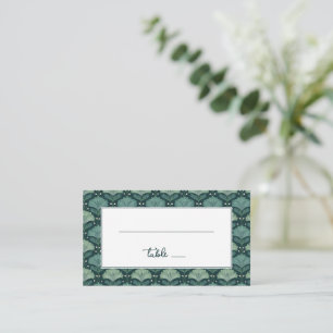 Elegante Teal Botanische Plaatskaartje