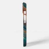 Elegante Teal Burnt Umber Marmeren Monogram Luxe Case-Mate iPhone Case (Achterkant / Links)