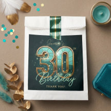 Elegante Teal en Goud 30e Verjaardag Modern Luxe 