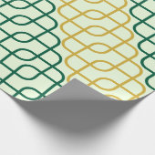 Elegante Teal en Gouden Geometrische Ineenlopende Cadeaupapier (Hoek)