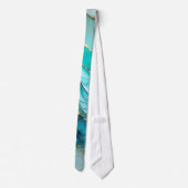 Elegante Teal Goud Marmer Stropdas (Achterkant)