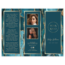 Elegante Teal Gouden Agate Folder