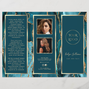 Elegante Teal Gouden Agate Folder