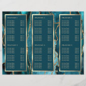 Elegante Teal Gouden Agate Folder (Achterkant)