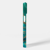 Elegante Teal Gouden Edelsteen Marmer Case-Mate iPhone Case (Achterkant / Rechts)