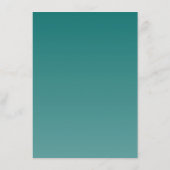 Elegante Teal Gradiënt Calligrafie Informatiekaartje (Achterkant)