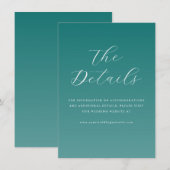 Elegante Teal Gradiënt Calligrafie Informatiekaartje (Voorkant / Achterkant)