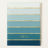 Elegante Teal Gradiënt | Gouden Strepen Afspraak Planner (Achterkant)