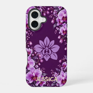 Elegante Teal Iris Bloemen Custom iPhone 16 Hoesje