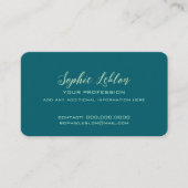 Elegante Teal Kaart met Script Naam Visitekaartje (Voorkant)