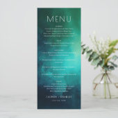 Elegante Teal Menusjabloon Menu (Staand voorkant)