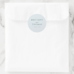 Elegante Teal Minimalistische Namen Ronde Sticker