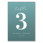 Elegante Teal Nummer Drie Kaart (Achterkant)