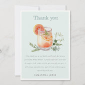 Elegante Teal Oranje Groen Cocktail Bruidsdouche Bedankkaart (Voorkant)