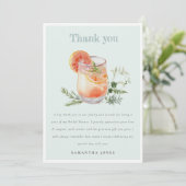 Elegante Teal Oranje Groen Cocktail Bruidsdouche Bedankkaart (Staand voorkant)