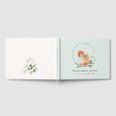 Elegante Teal Oranje Groen Cocktail Bruiloftsborre Gastenboek (Volledig)