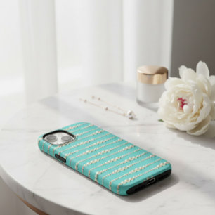 Elegante Teal & Parel Kettingen iPhone Hoesje