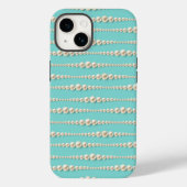 Elegante Teal & Parel Kettingen iPhone Hoesje (Achterkant)