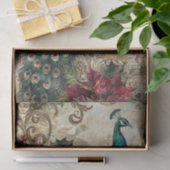 Elegante Teal Pauw Kerst Decoupage Tissuepapier (Geschenk)