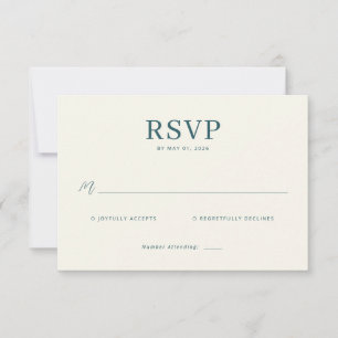 Elegante Teal RSVP-kaart RSVP Kaartje