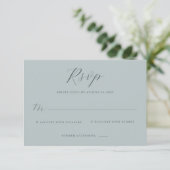Elegante Teal RSVP-kaart RSVP Kaartje (Staand voorkant)