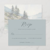 Elegante Teal RSVP-kaart RSVP Kaartje (Voorkant / Achterkant)