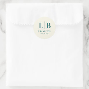 Elegante Teal Serif Trouw Dank Je Sticker