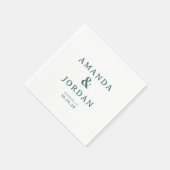 Elegante Teal Typografie Servet (Hoek)